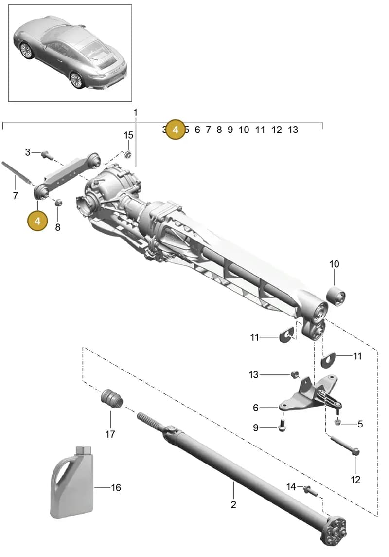 9P1409355 — Porsche 911 (2016-2019) diagram p47305000, position 4