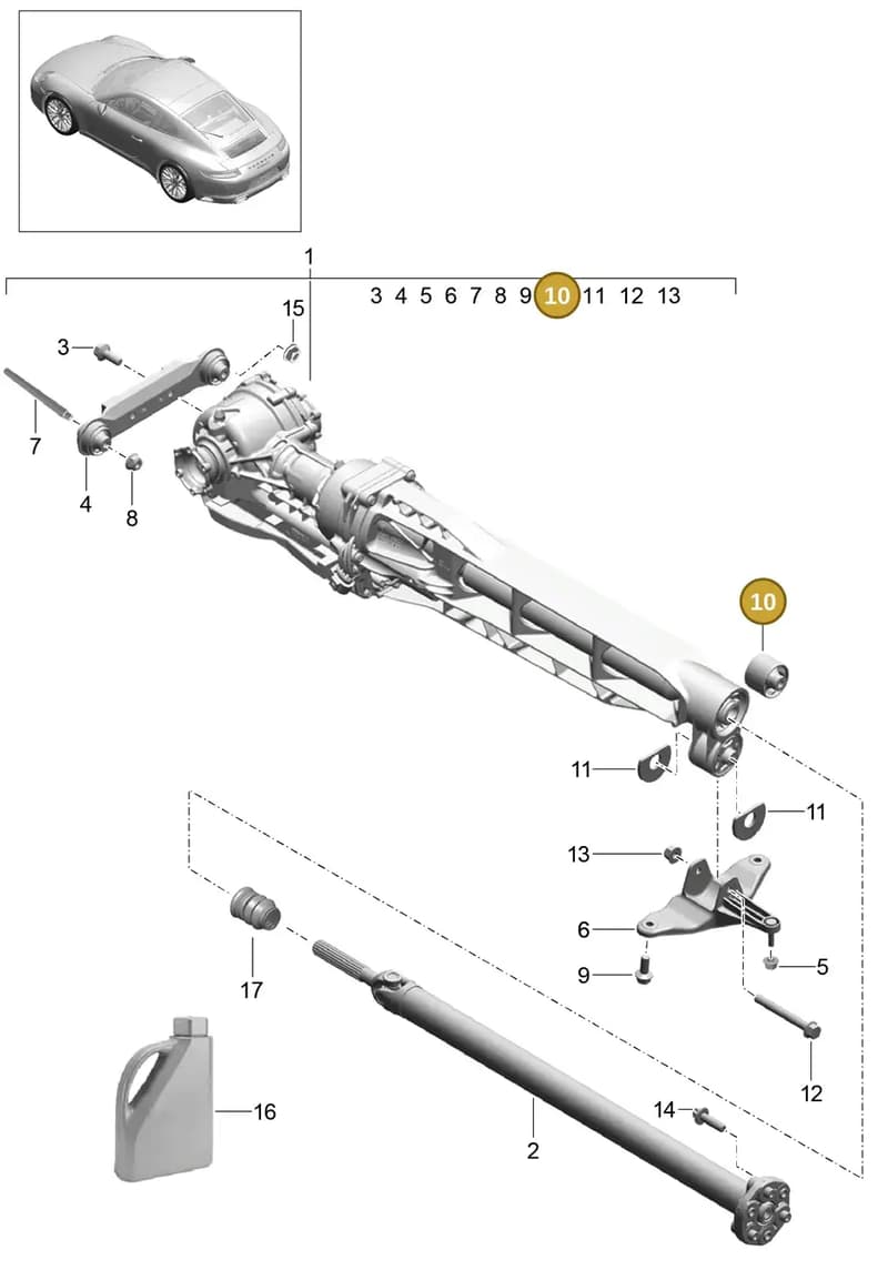 9P1409521 — Porsche 911 (2016-2019) diagram p47305000, position 10