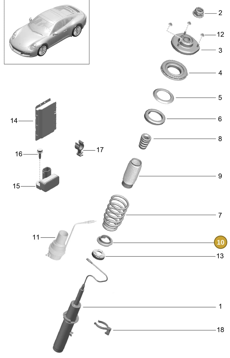 9P1412103 — Porsche 911 (2016-2019) diagram p47402000, position 10