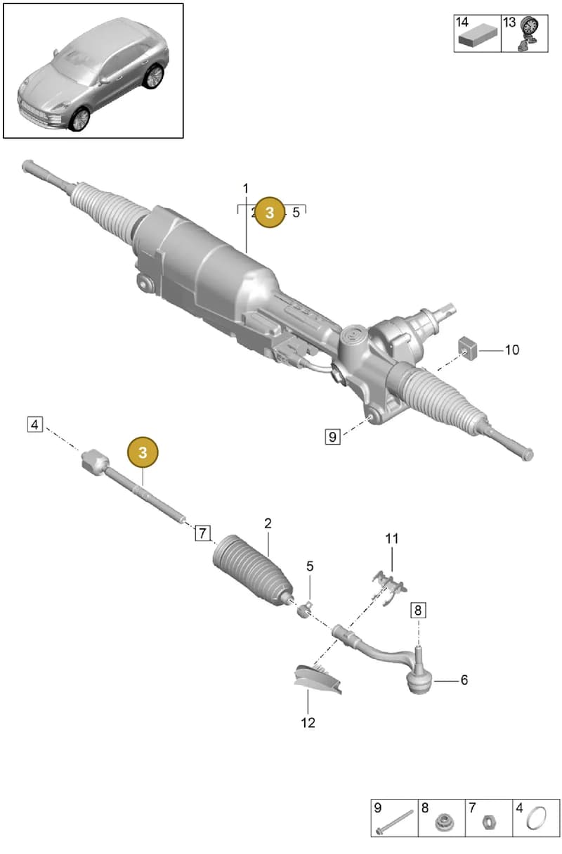 9P1419732A5Q0 — Porsche Macan R4 TFSI (2018-) diagram p52403000, position 3