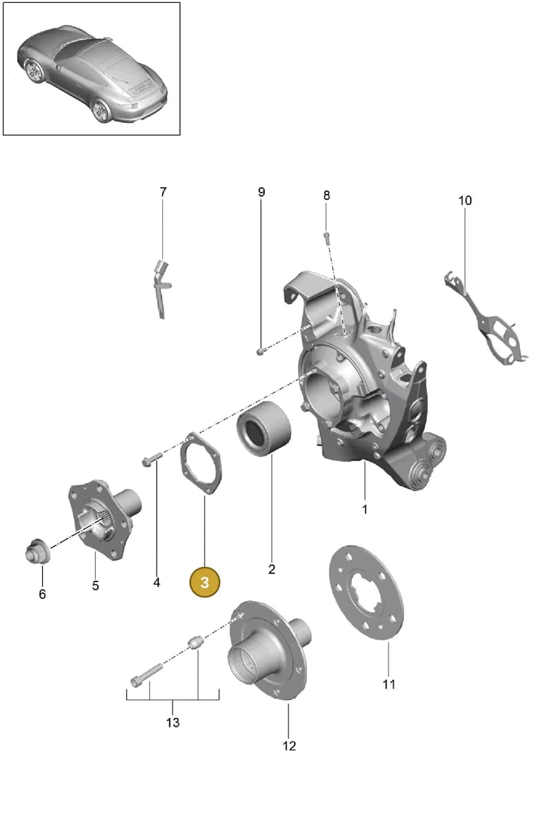 9P1501375 — Porsche 991 Carrera 4 (2011-2016) diagram p38501000, position 3