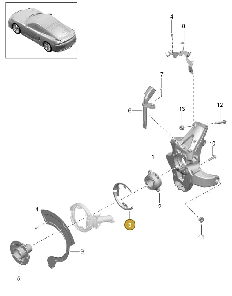 9P1501375 — Porsche Cayman GT4 (2015-2016) diagram p45501000, position 3