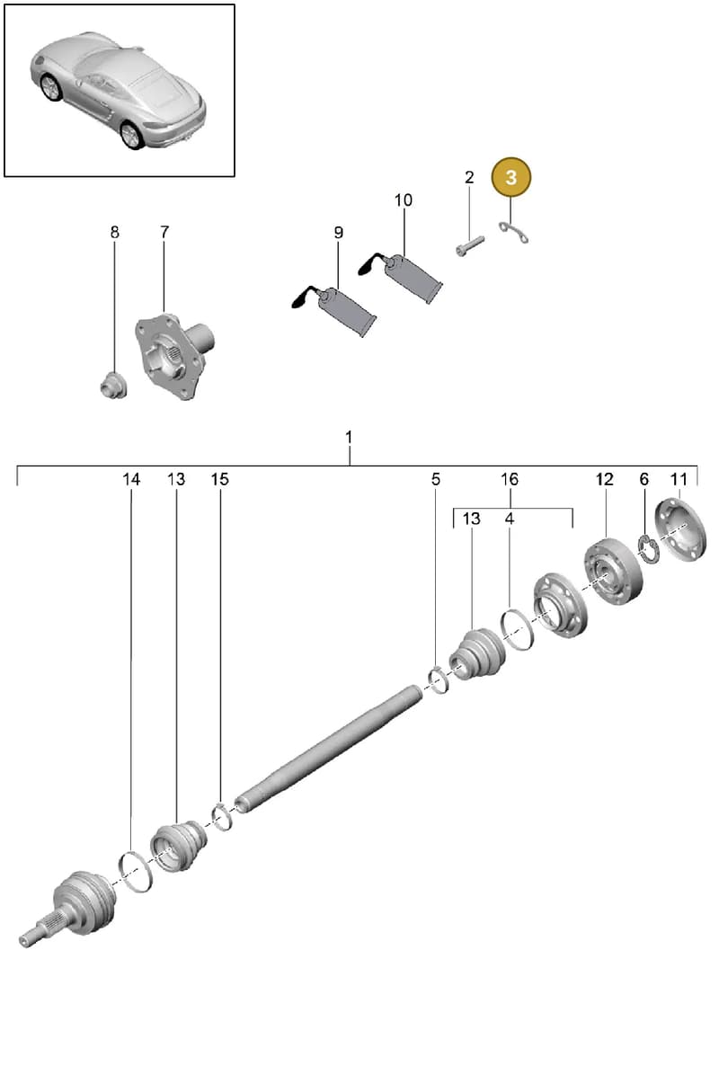 9P1501375 — Porsche Cayman (2016-2019) diagram p50501030, position 3