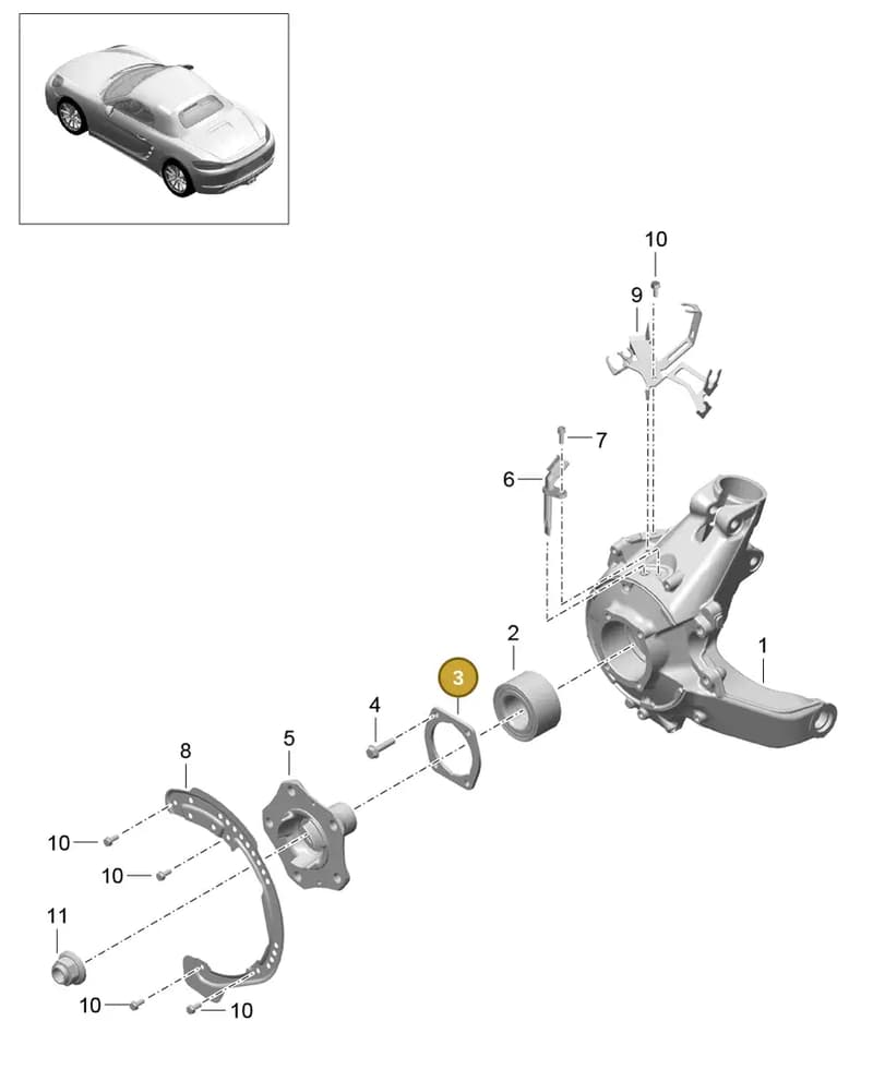 9P1501375 — Porsche Boxster (2016-2019) diagram p48501000, position 3