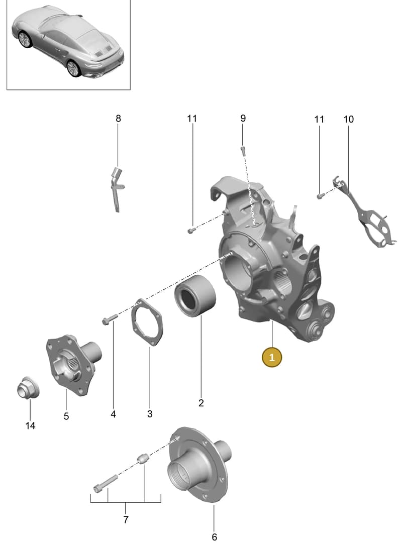 9P1505105B — Porsche 911 (2013-2020) diagram p42501010, position 1