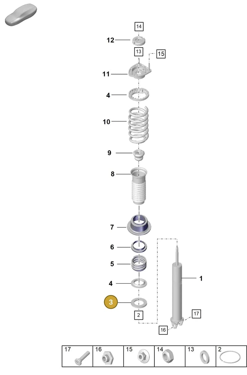 9P1512103A — Porsche 911 (2024-2025) diagram p57502010, position 3
