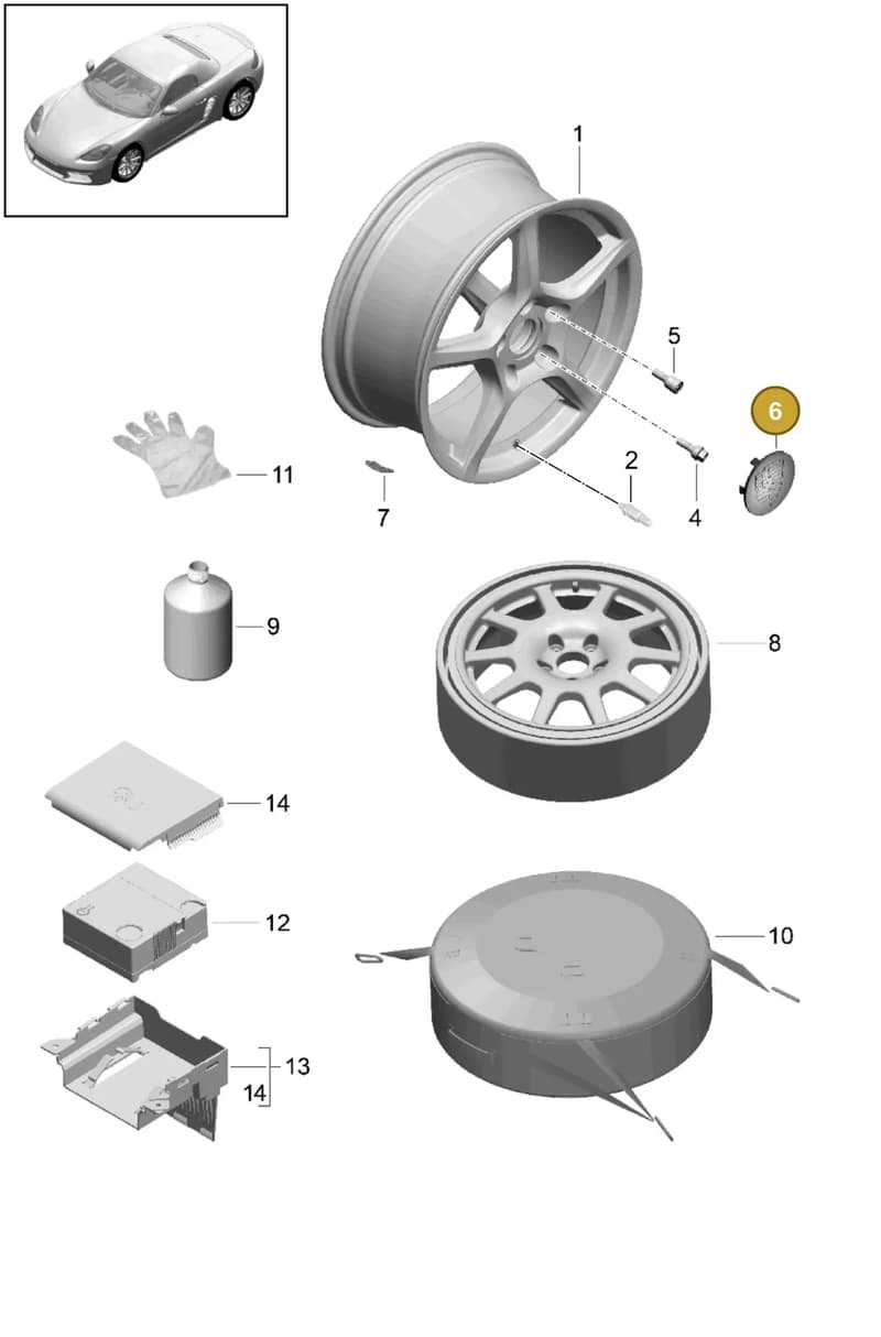 9P1601147G041 — Porsche Boxster (2016-2019) diagram p48601000, position 6