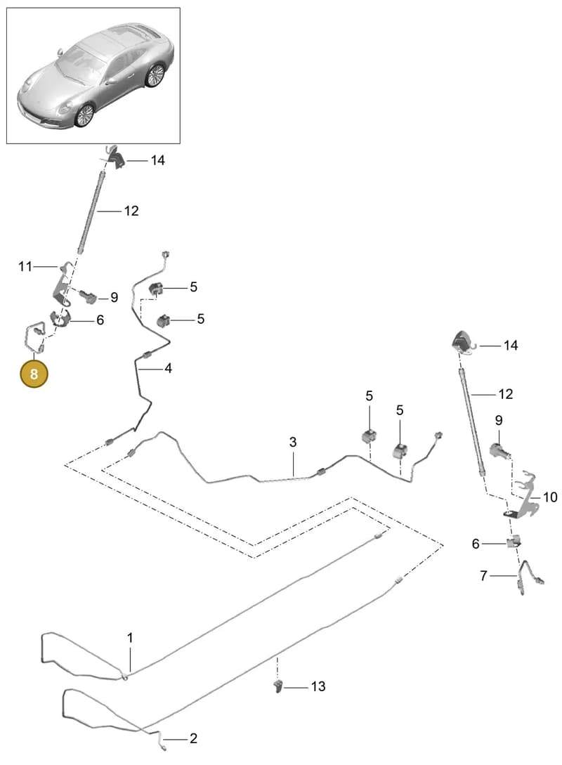 9P1614772B — Porsche 911 (2016-2019) diagram p47604010, position 8