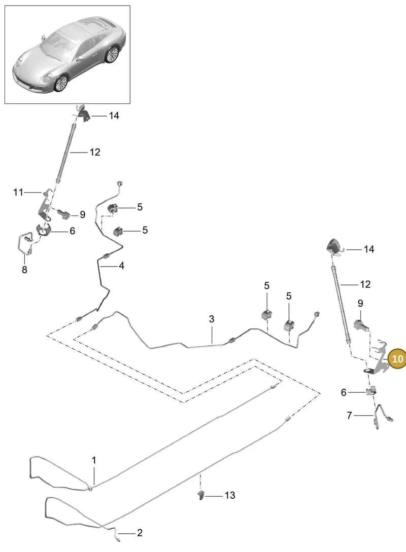 9P1614843A — Porsche 911 (2016-2019) diagram p47604010, position 10