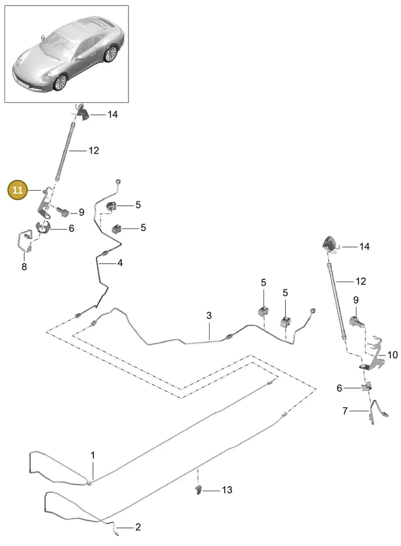 9P1614844B — Porsche 911 (2016-2019) diagram p47604010, position 11