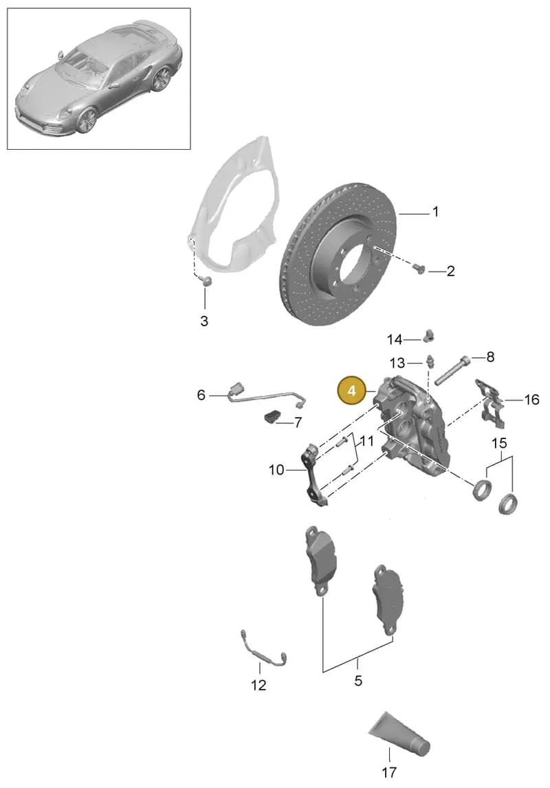 9P1615124L — Porsche 911 (2013-2020) diagram p42602000, position 4