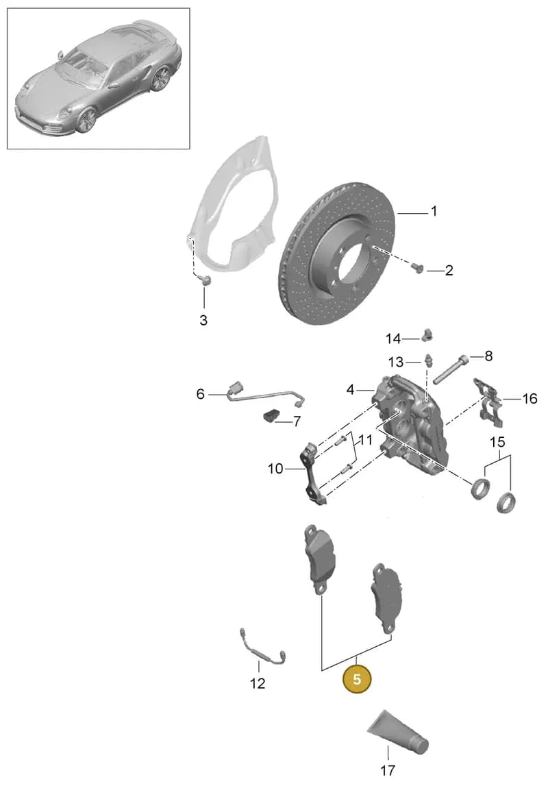 9P1615124M — Porsche 911 (2013-2020) diagram p42602000, position 5