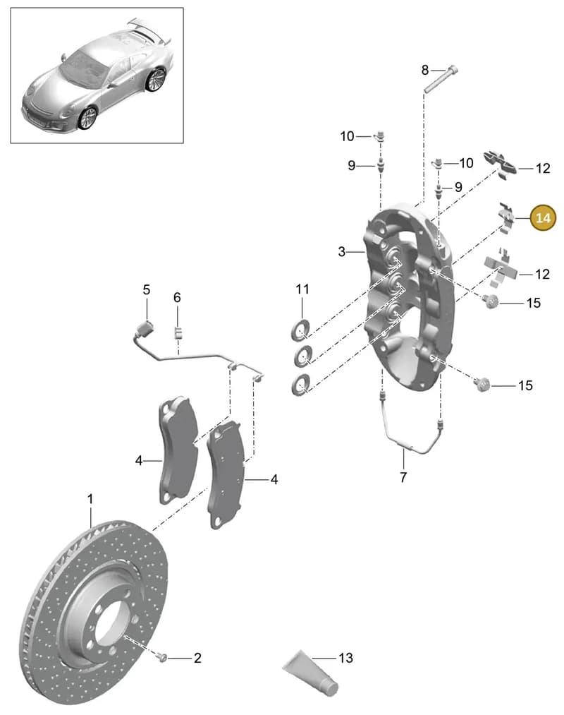 9P1615133A — Porsche 911 (2013-2020) diagram p41602010, position 14
