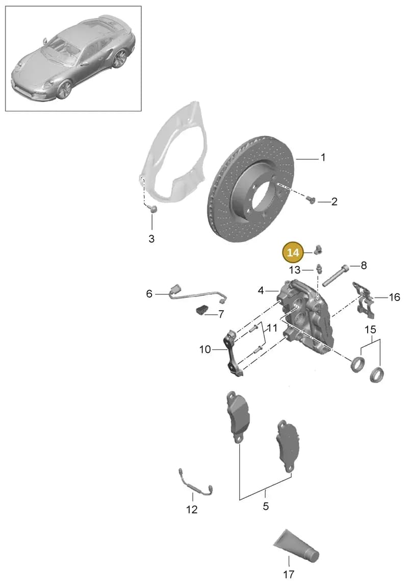 9P1615133A — Porsche GT2 RS Clubsport (2013-2020) diagram p42602000, position 14+18