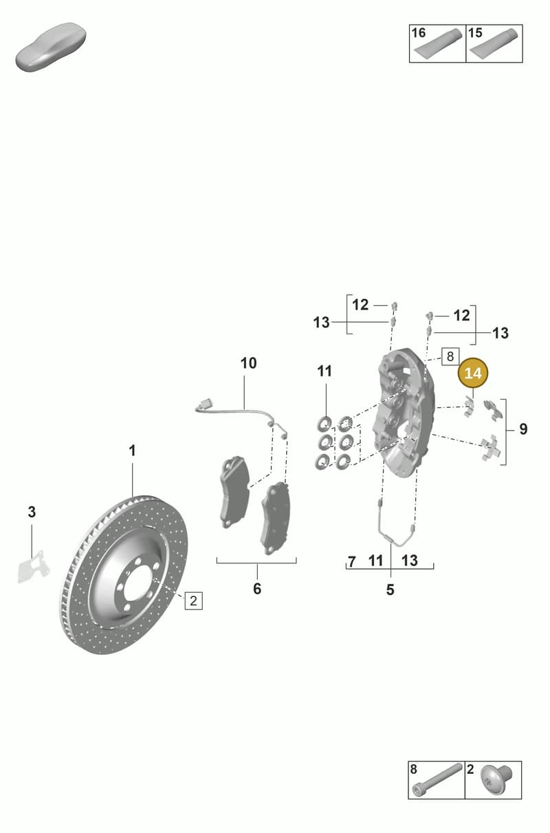 9P1615133A — Porsche 911 (2021-2022) diagram p59602010, position 14