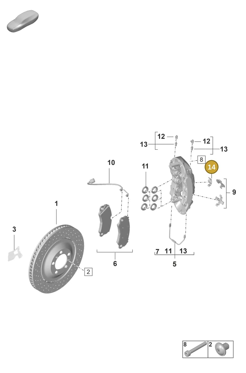 9P1615133A — Porsche 911 (2021-2022) diagram p59602200, position 14