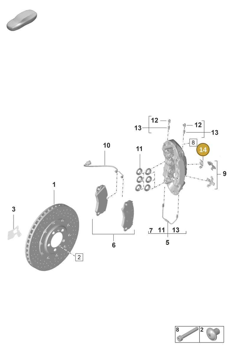 9P1615133A — Porsche 911 (2021-2022) diagram p59602400, position 14