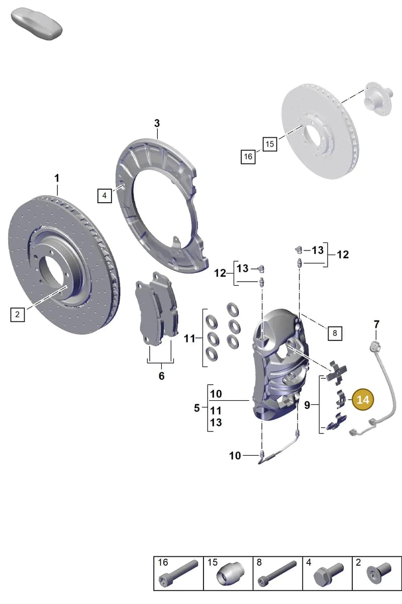 9P1615133A — Porsche 911 (2024-2025) diagram p63602020, position 14