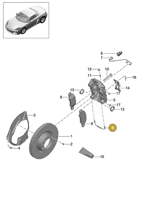 9P1615175 — Porsche Boxster (2016-2019) diagram p48602000, position 9
