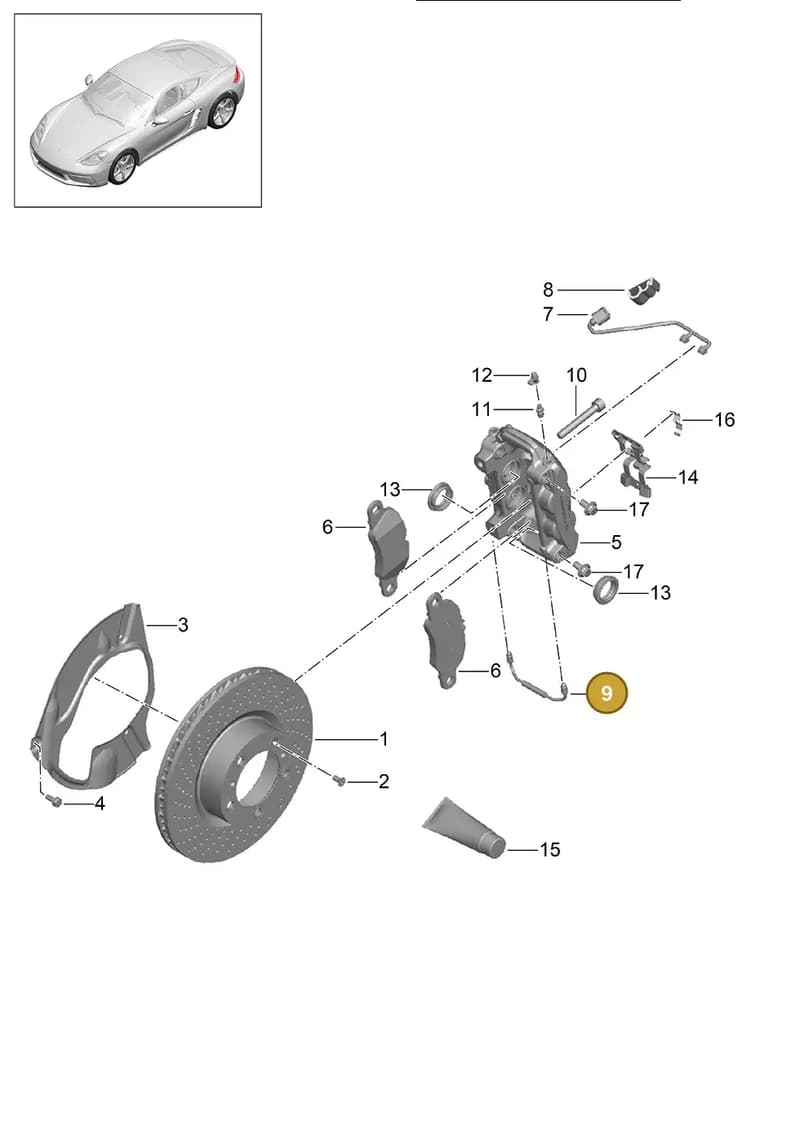 9P1615175 — Porsche Cayman (2016-2019) diagram p50602000, position 9