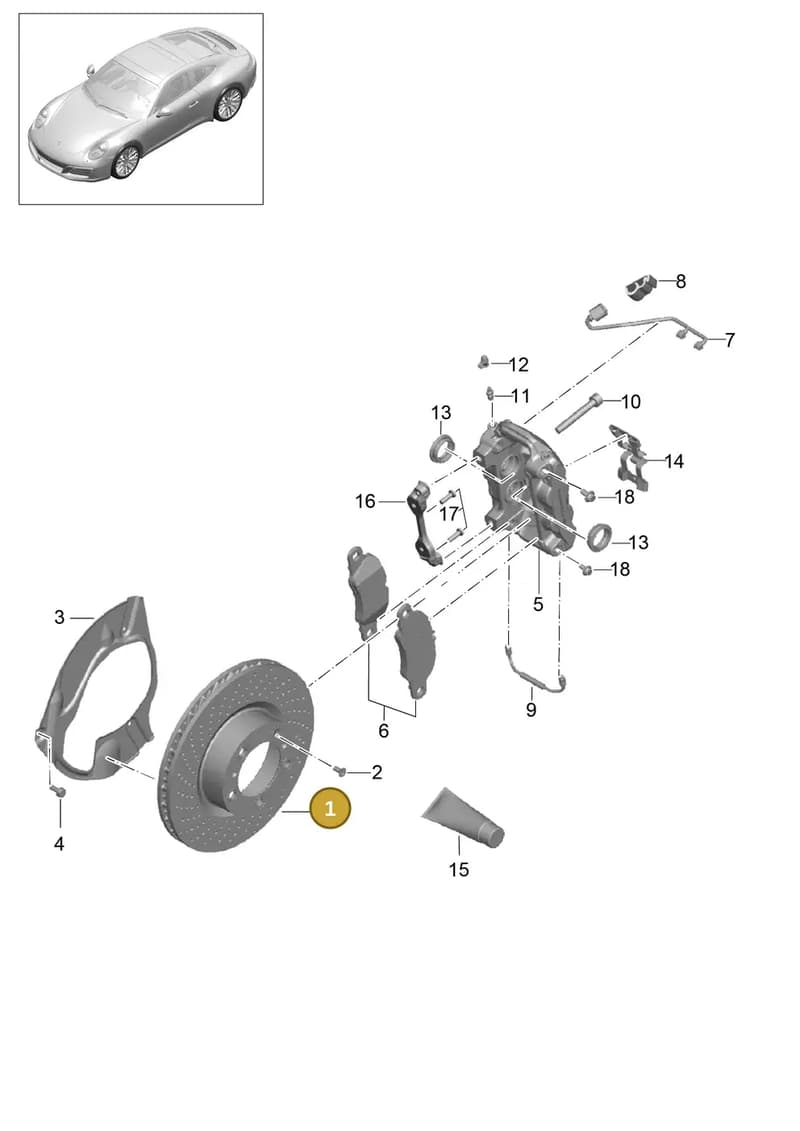 9P1615301 — Porsche 911 (2016-2019) diagram p47602000, position 1