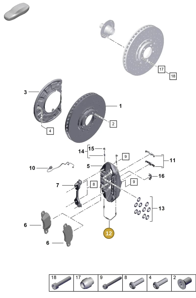9P1615701A — Porsche 911 (2020-2022) diagram p57602000, position 12