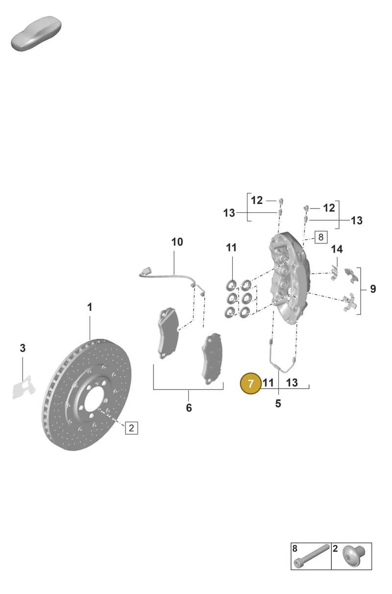 9P1615701A — Porsche 911 (2021-2022) diagram p59602400, position 7