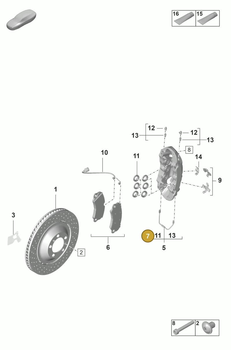 9P1615701A — Porsche 911 (2021-2022) diagram p59602010, position 7