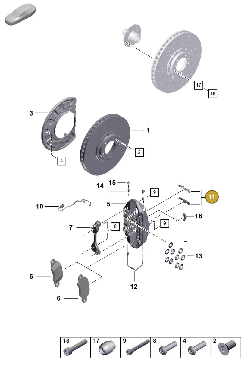 9P1698995 — Porsche 911 (2020-2022) diagram p57602000, position 11