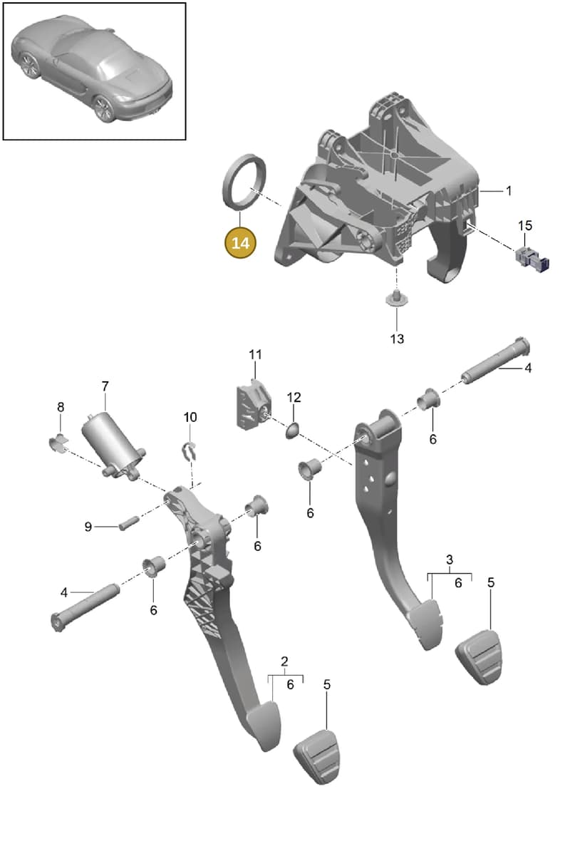 9P1721043 — Porsche Boxster (2012-2016) diagram p39702000, position 14