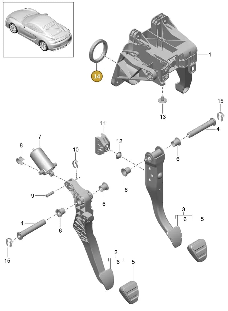 9P1721043 — Porsche Cayman GT4 (2015-2016) diagram p45702000, position 14