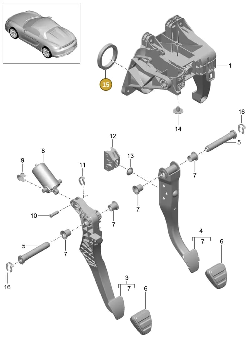 9P1721043 — Porsche Boxster Spyder (2015-2016) diagram p46702000, position 15