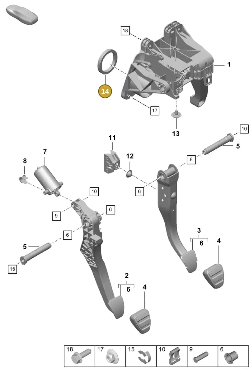 9P1721043 — Porsche Boxster Spyder (2019-2020) diagram p55702000, position 14