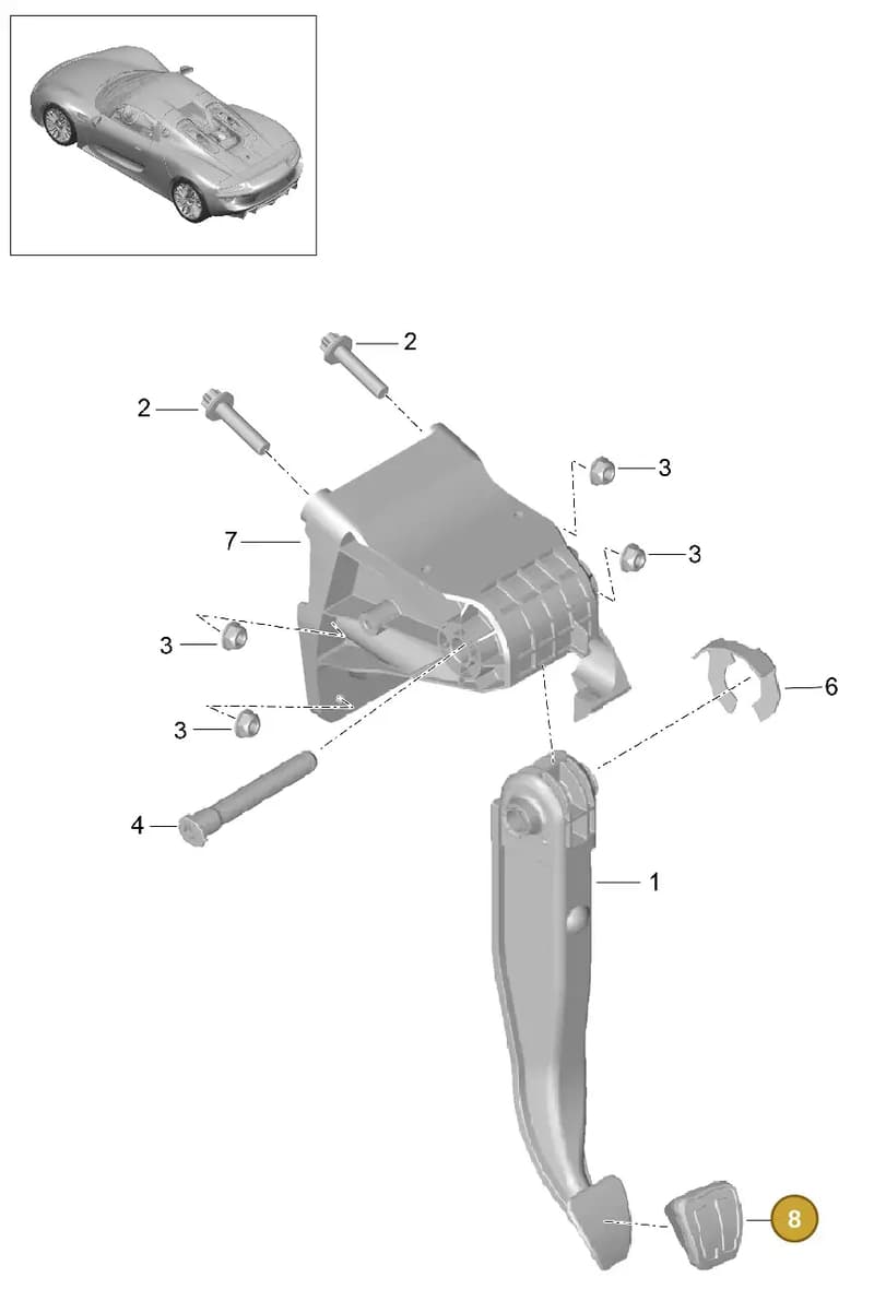 9P1721173B — Porsche 918 Spyder (2014-2015) diagram p43702000, position 8
