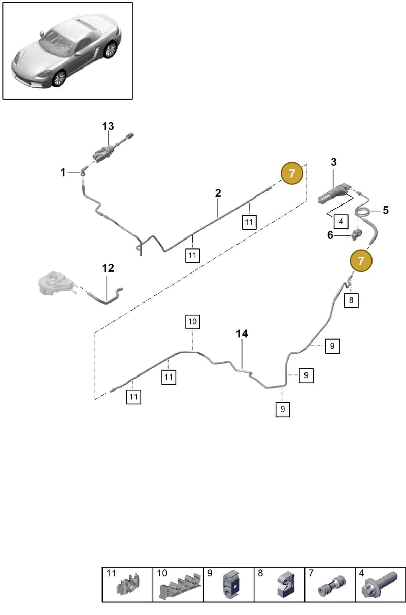 9P1721271 — Porsche Boxster (2016-2019) diagram p48703100, position 7