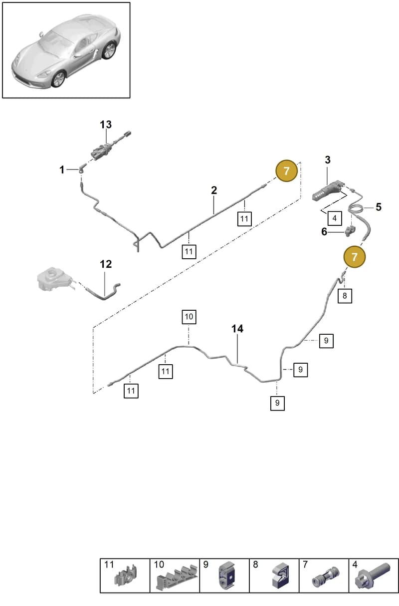 9P1721271 — Porsche Cayman (2016-2019) diagram p50703100, position 7