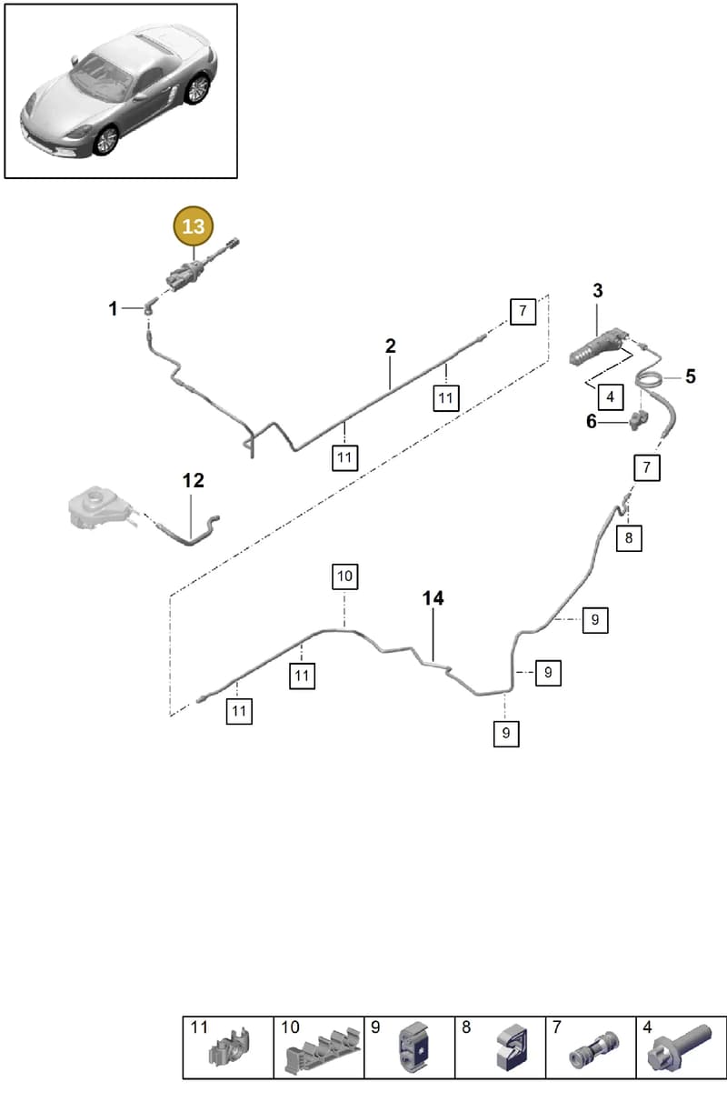 9P1721639 — Porsche Boxster (2016-2019) diagram p48703100, position 13