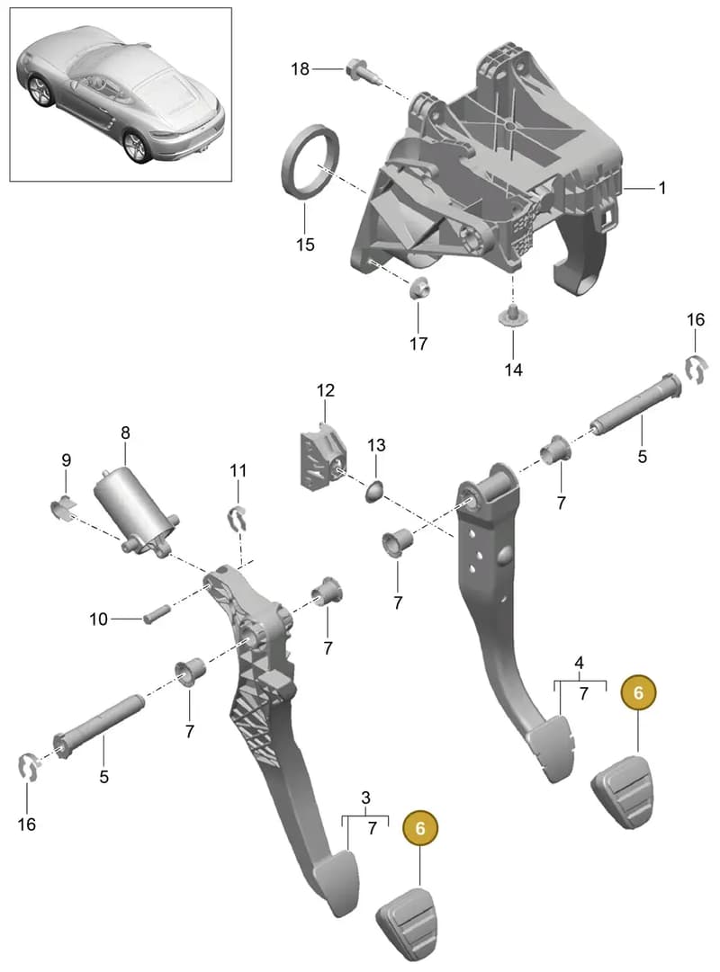 9P1721647B — Porsche Cayman (2016-2019) diagram p50702000, position 6