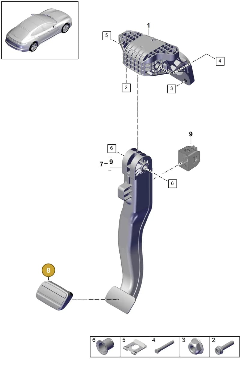 9P1721647C — Porsche Panamera (2016-2020) diagram p49702050, position 8