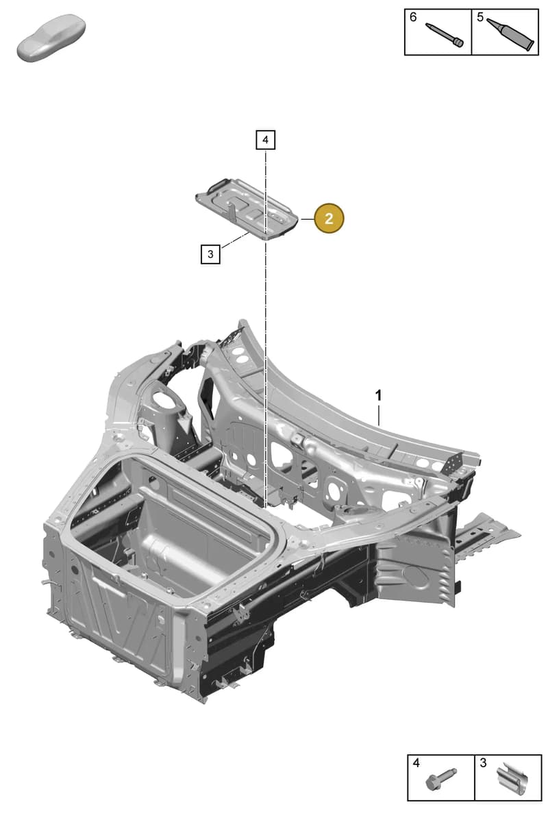 9P1804825A — Porsche Boxster Spyder (2019-2020) diagram p55801050, position 2