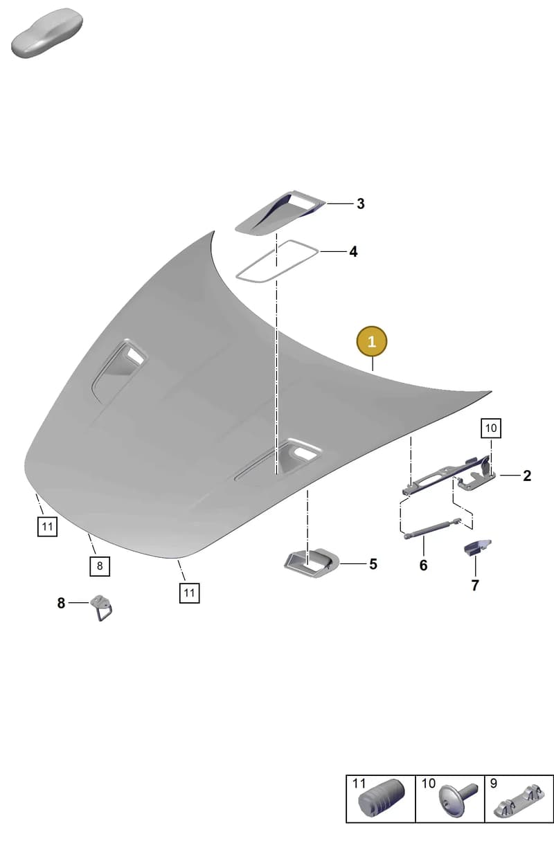 9P1806623 — Porsche Boxster Spyder (2019-2020) diagram p54803010, position 1