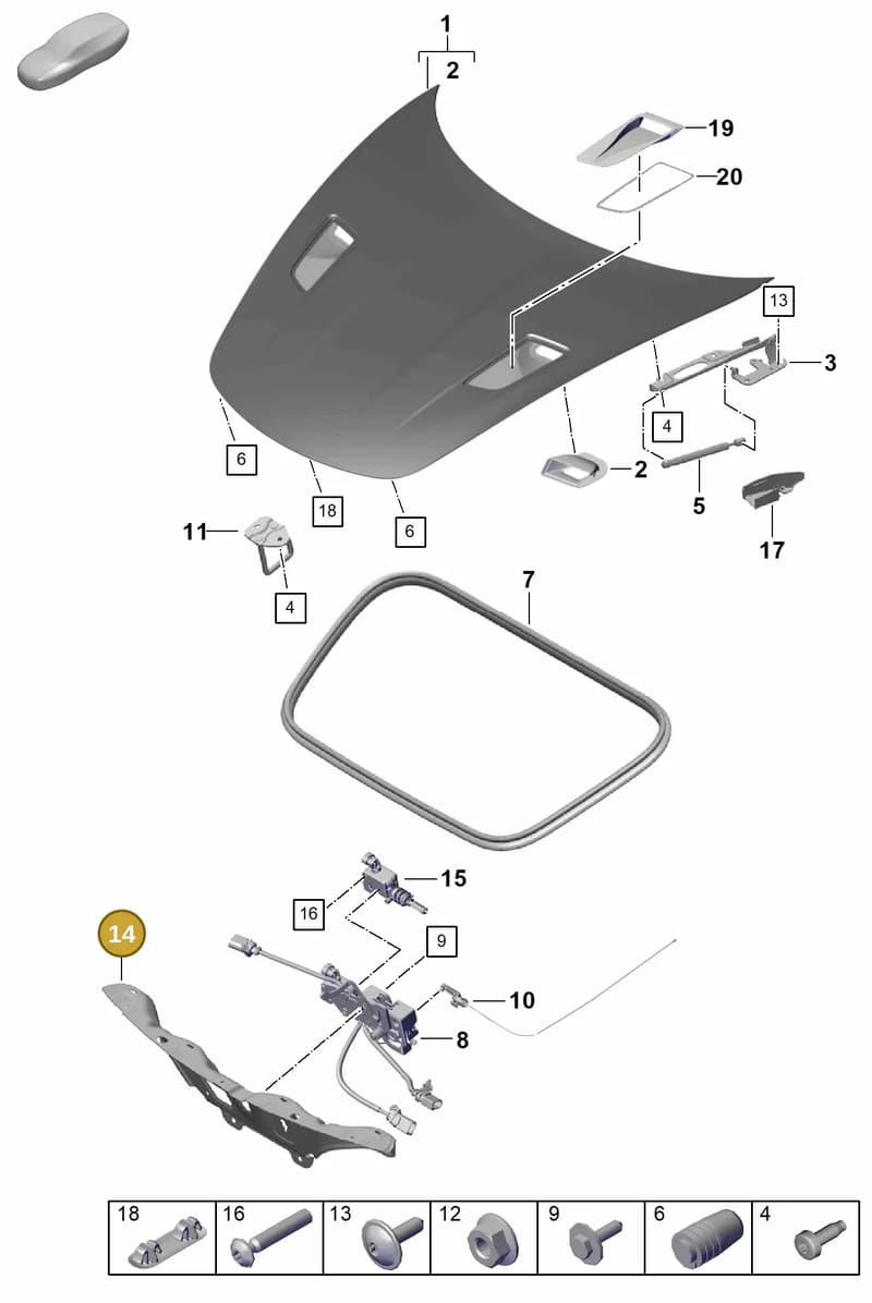 9P1806623 — Porsche Cayman (2019-2022) diagram p55803010, position 14