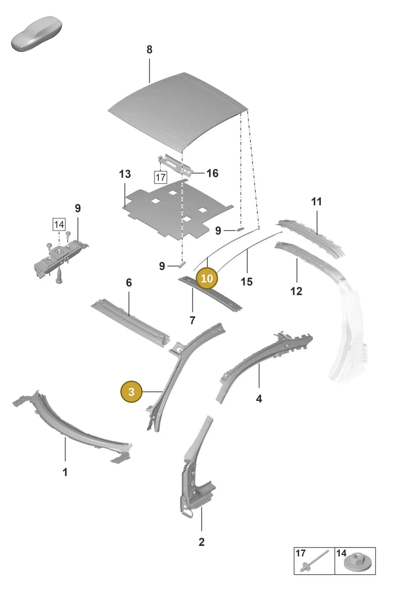 9P1817667Y — Porsche 911 (2018-2024) diagram p53801450, position 3+10