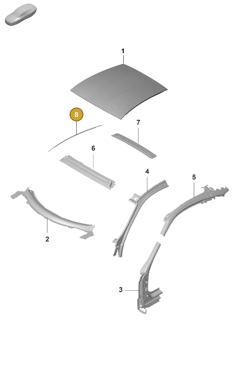 9P1817667Y — Porsche 911 (2021-2022) diagram p59801470, position 8