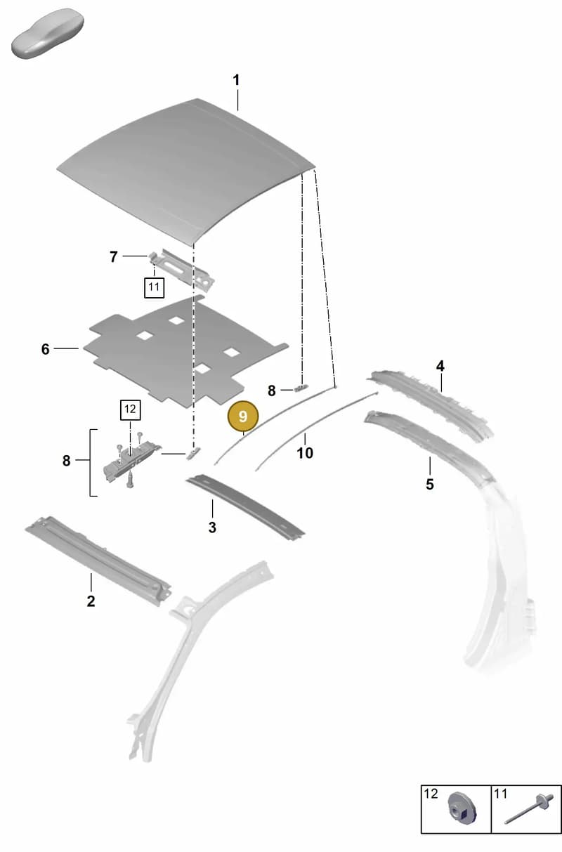 9P1817667Y — Porsche 911 (2024-2025) diagram p63801450, position 9