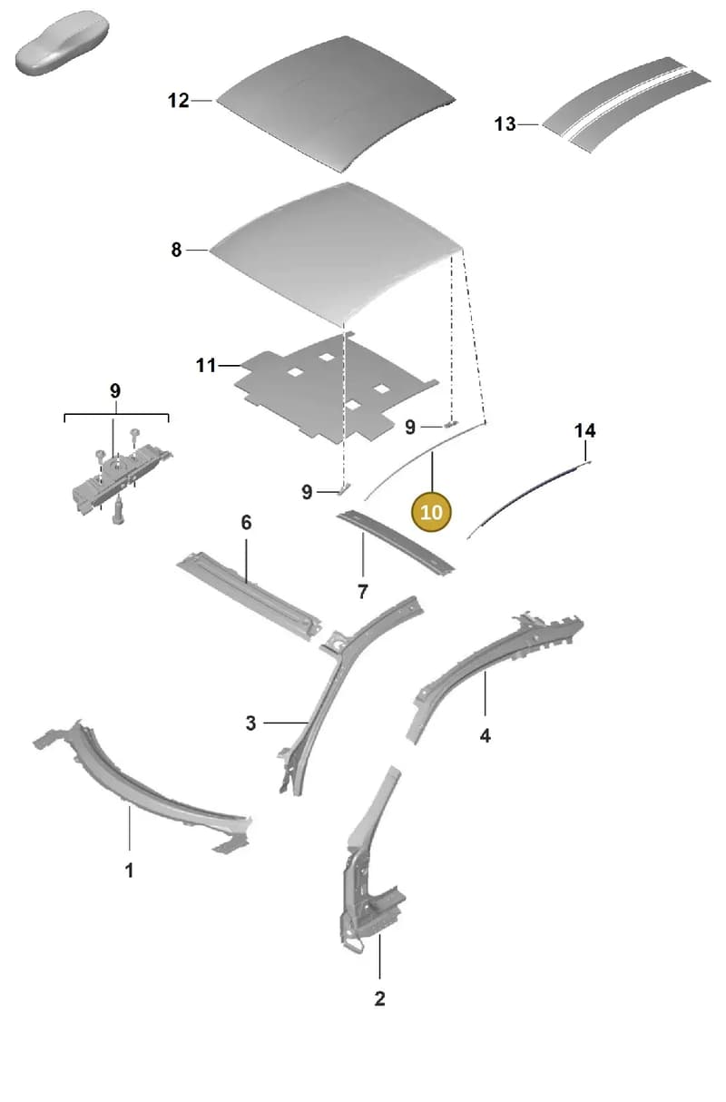 9P1817668Y — Porsche 911 (2020-2022) diagram p57801450, position 10