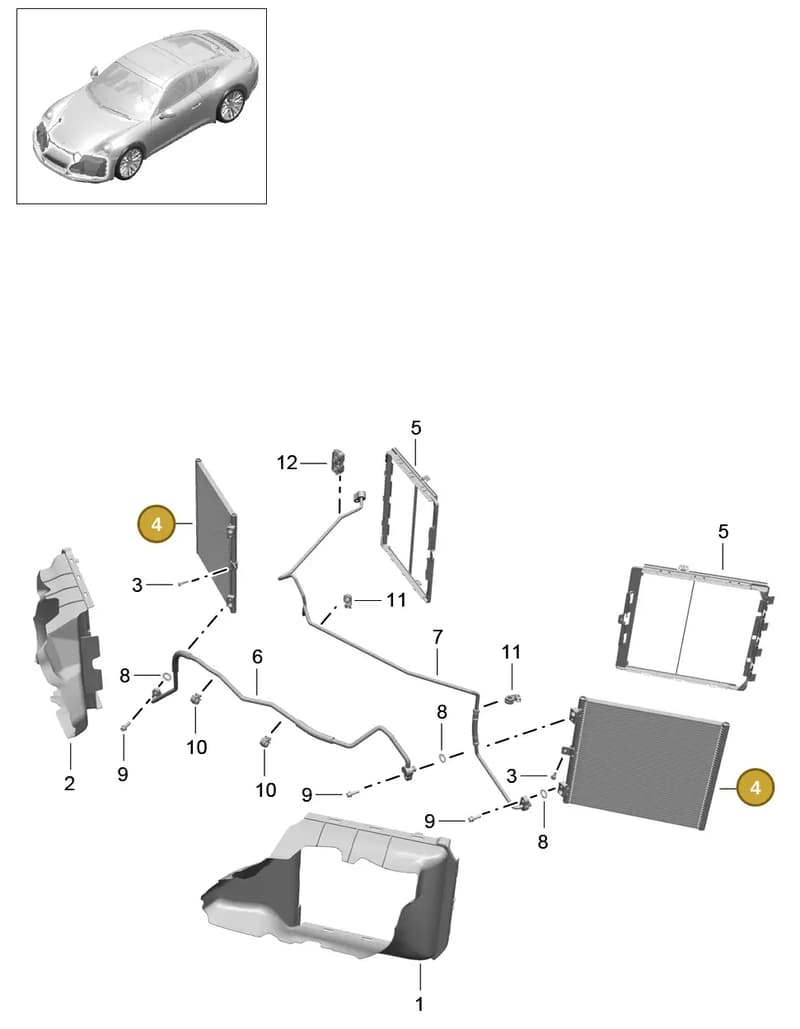 9P1820411 — Porsche 911 (2016-2019) diagram p47813020, position 4