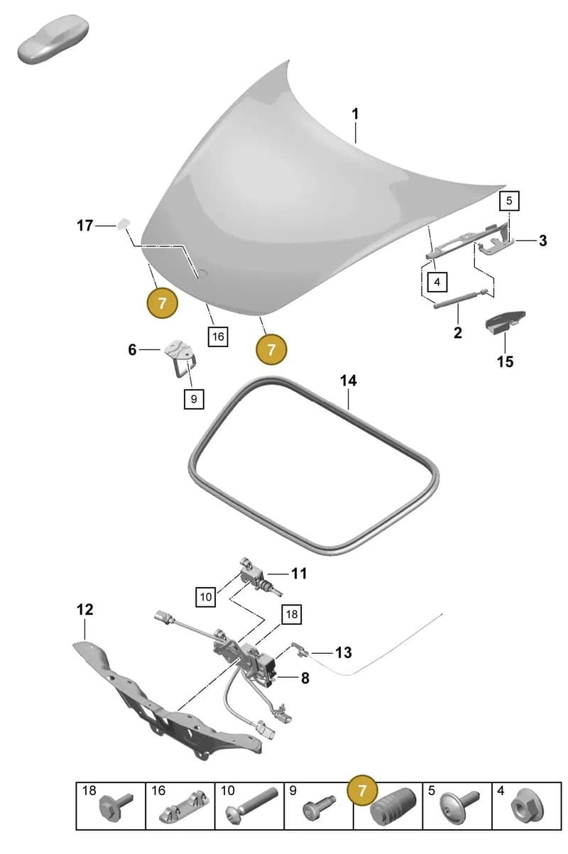 9P1823499 — Porsche Boxster Spyder (2019-2020) diagram p55803000, position 7