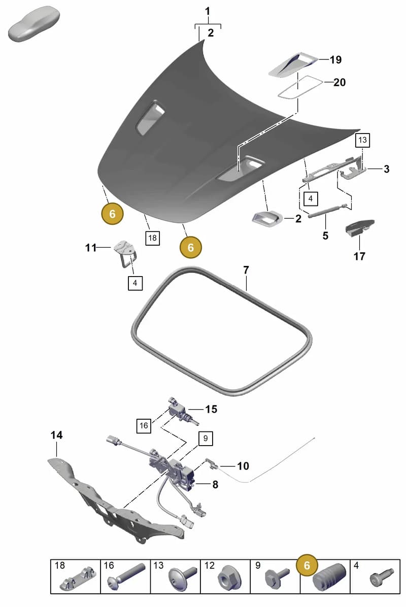 9P1823499 — Porsche Cayman (2019-2022) diagram p55803010, position 6