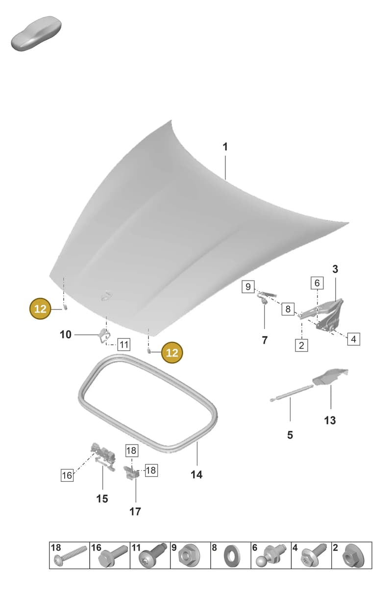 9P1823499 — Porsche Taycan Sport Turismo (2019-2024) diagram p56803000, position 12